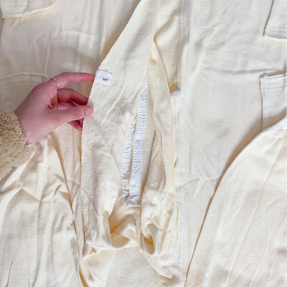 Button front onzie long John one piece suit in creme vintage men’s size XL - Picture 7 of 9